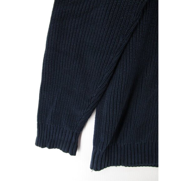 McNeal Sweater Large Pullover Turtleneck Toggle Patch Thick Cotton - Picture 3 of 10